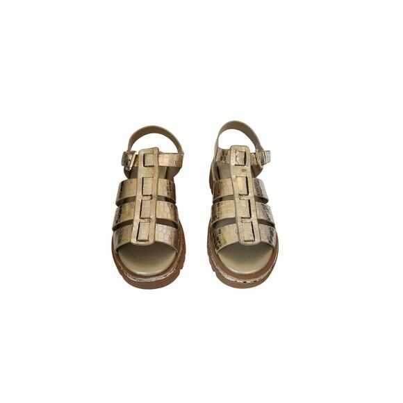 NIB Kenneth Cole Herron Metallic Platform Fisherman Sandal Gold 7.5M - Picture 3 of 7